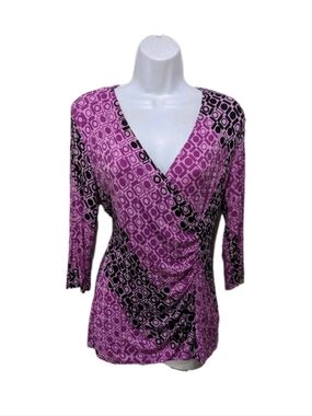 Dana Buchman Wrap Top Blouse S Soft City Casual #45